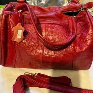 New red beautiful soft crock bag and backpack